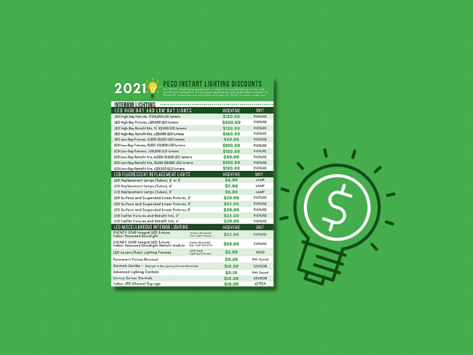 2021 PECO Lighting Rebate featured image