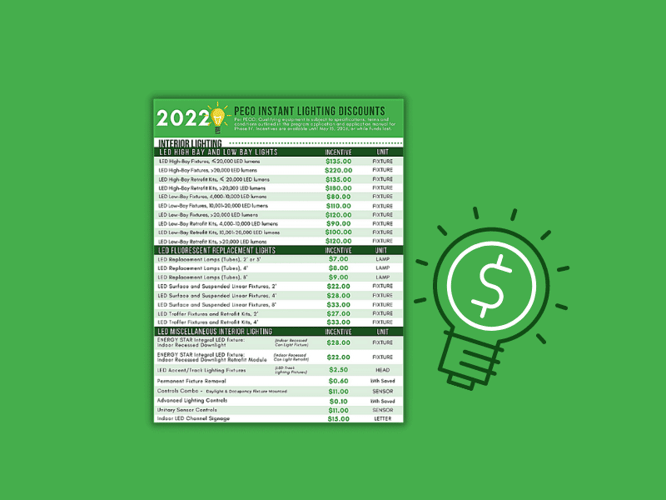 2022 PECO LED Lighting Rebates: PECO Instant Lighting Discounts featured image