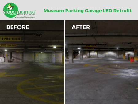 Before After Parking Garage LED Retrofit Blog Size