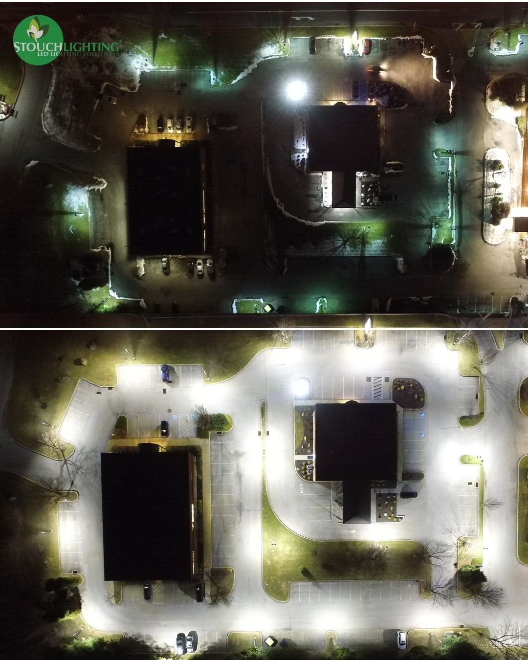 Before and After Shopping Center Lighting
