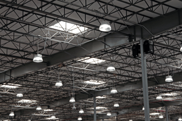 High Bay Lighting in Large Industrial Warehouse