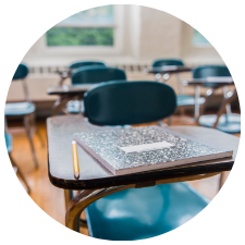 School Classroom with Desks