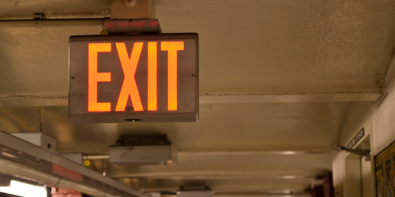 Exit Emergency Sign Stock Photo
