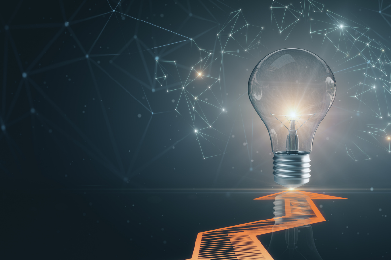 Header Size Light Bulb Technology Background