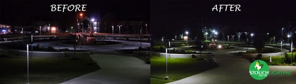 College Campus Quad Lighting Improvements With LED Lights