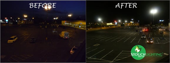 Shopping Center Philadelphia PA New LED Light Conversion from HPS