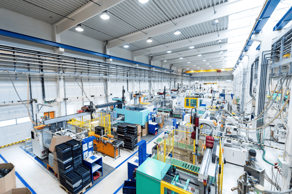 LED High Bay Lighting in Industrial Factory Setting