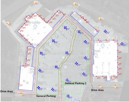 Photometric Layout Showing Light Levels