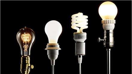 Incandescent, CFL, LED lighting evolution