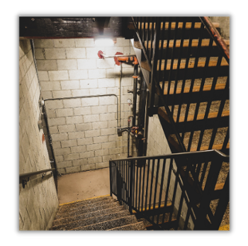 Industrial Stairwell Illuminated for Safety