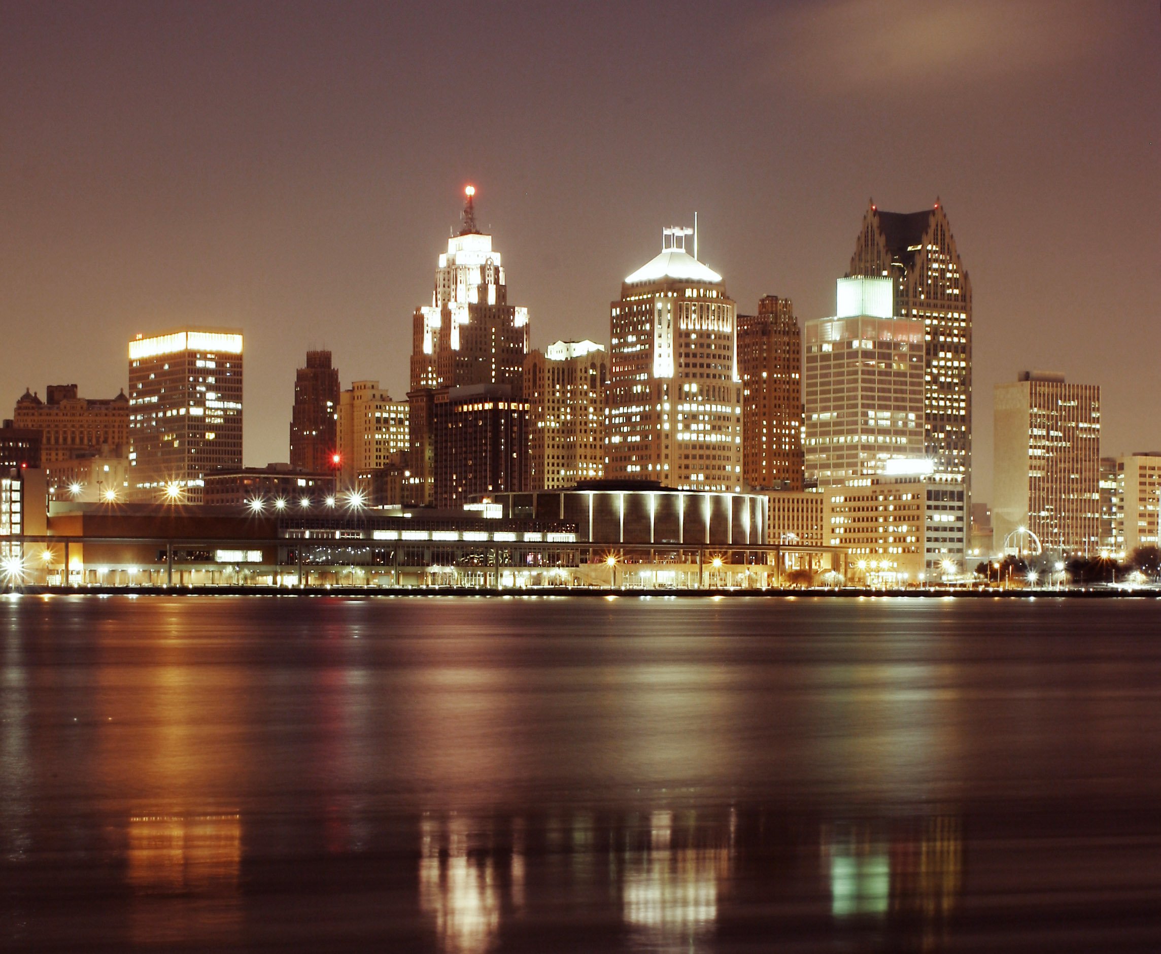 Detroit Skyline Stock Photo