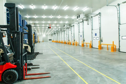 LED Lighting Illuminating Warehouse Indoors