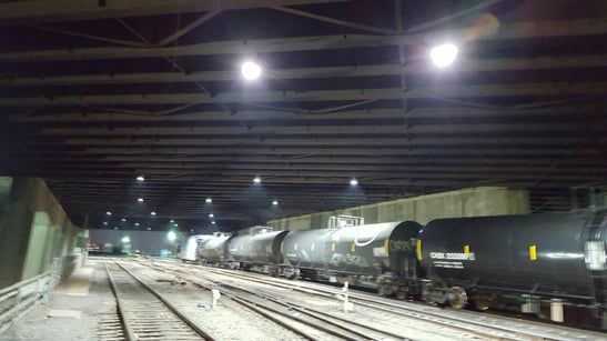 high abuse led lighting in train station and railway
