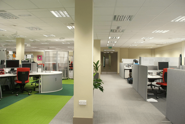 led Office lighting in corporate building