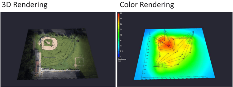 Stouch lighting 3D RENDERING & COLOR RENDERING of baseball field