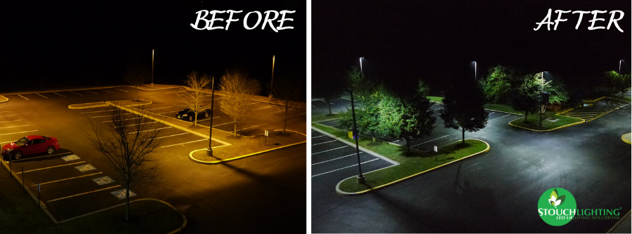 Neumann University Parking Lot Lighting Retrofit After Picture
