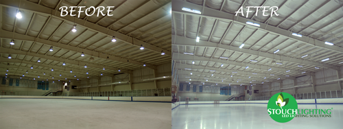 Iceline Hockey Rink Lighting Conversion From Metal Halide to LEDs